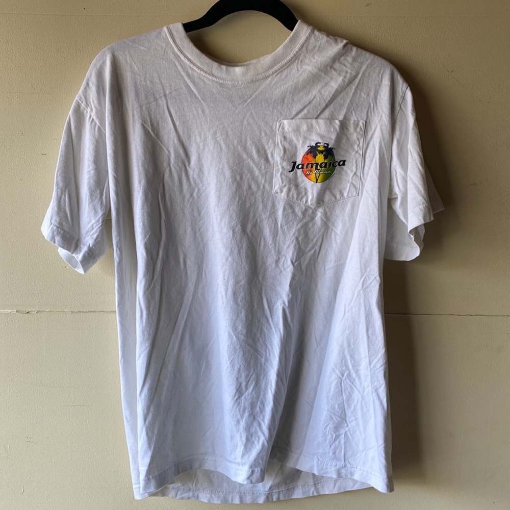 Jamaica No Problem Pocketed White T Shirt
